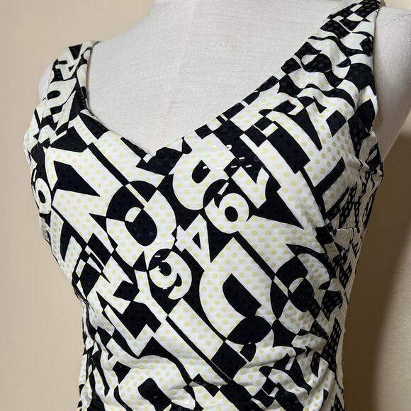 Black white fitted y2k tank top with sequins - Picture 2 of 8